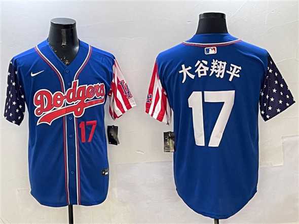Men%27s Los Angeles Dodgers #17 Ohtani Royal Limited Stitched Jersey->los angeles dodgers->MLB Jersey